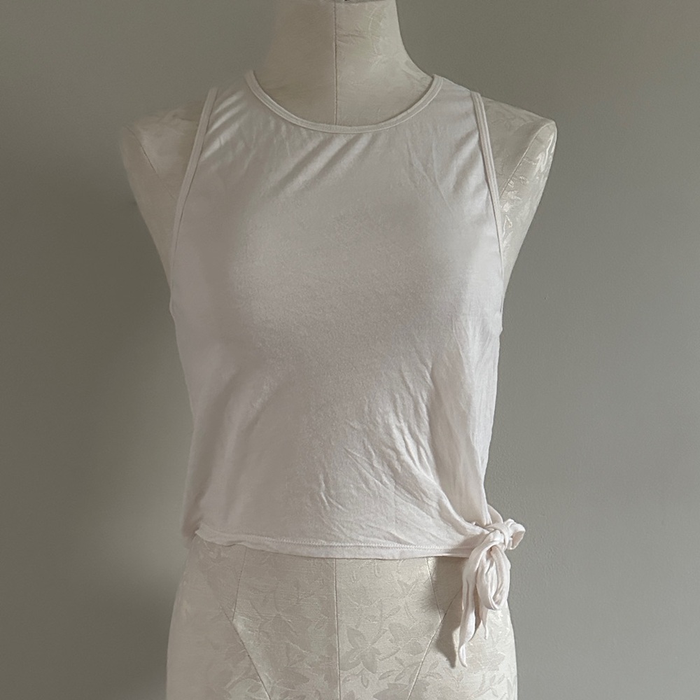 Express Cream Sleeveless Tank with Side Tie